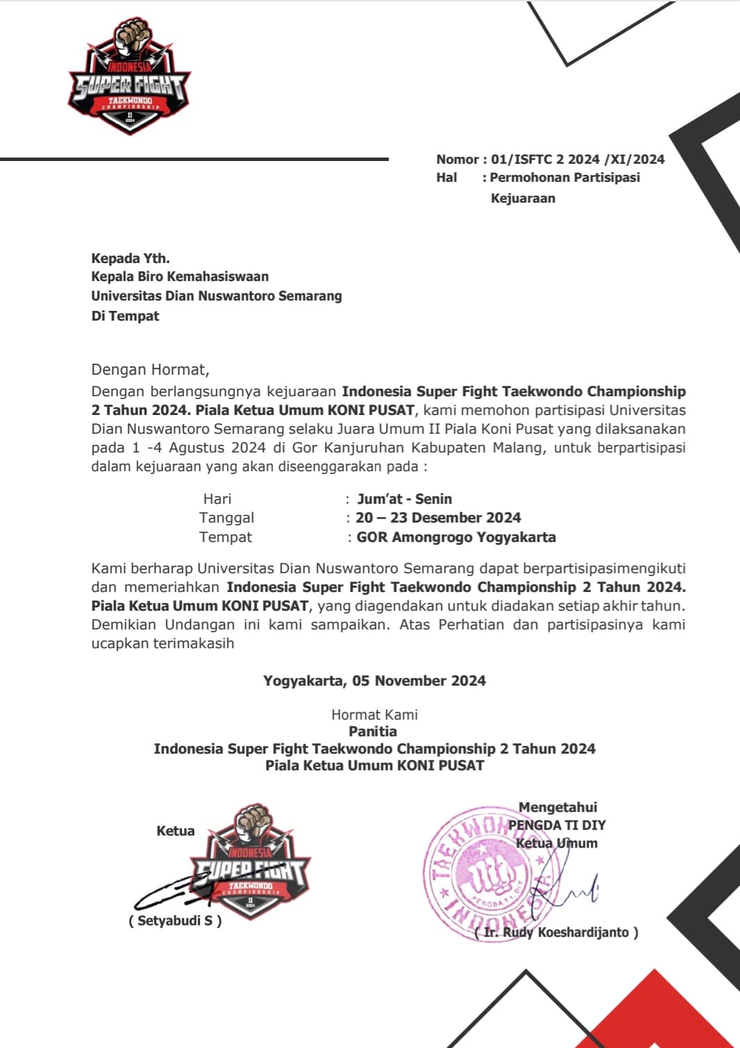 surat undangan kejuaraan